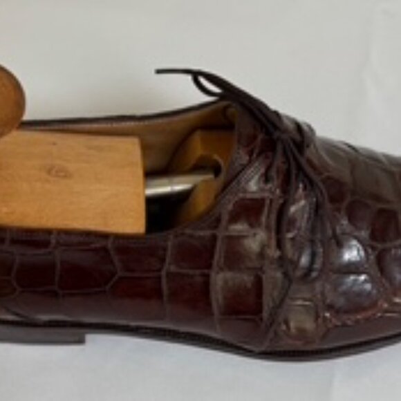 Mauri men’s dress shoes, handmade from genuine alligator leather size Mens 9.5 - Picture 7 of 13